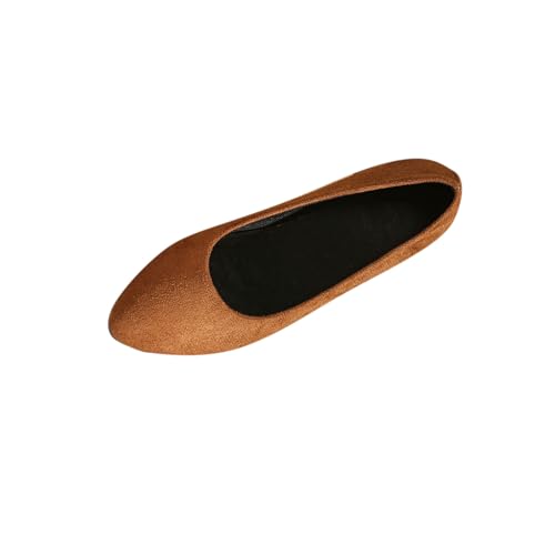 Women's Pointed-Toe Ballet Flat Comfort Lightweight Single Shoes Dressy Casual Business Flats Shoe Slip on Shallow-Flats