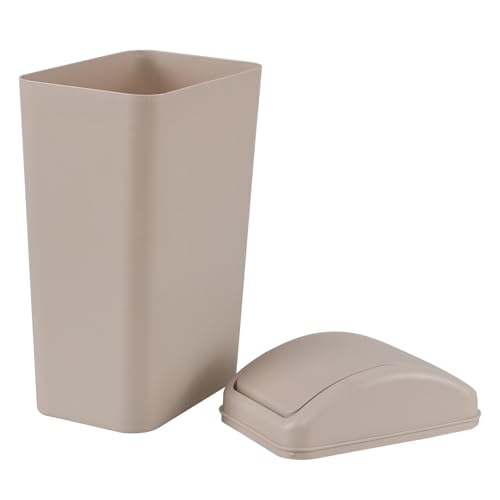 Image of 14 Liter Plastic Trash Can with Swing Lid, 3.5 Gallon Slim Swing Top Garbage Can, 1-Pack