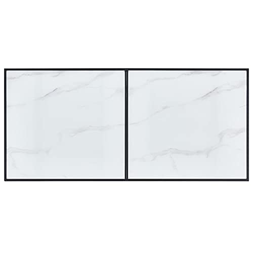 Table de bar blanche 160 x 80 cm en verre pour cuisine moderne et bureau - 6