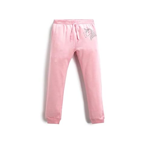 Koton Girls' Pink Unicorn Jogger Sweatpants Cover