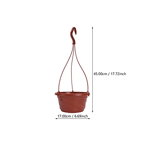 Yardwe Plastic Hanging Flower Plant Holders Pots Hanging Fence Railing Wall Planter Plant Containers For Outdoor Indoor Balcony Garden Decoration 10 Sets Coffee #TOP2