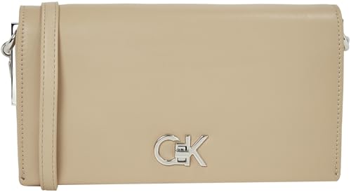 Calvin Klein Damen Umhängetasche Mini Chain Bag mit Tragekette, Grau (Crockery), Einheitsgröße