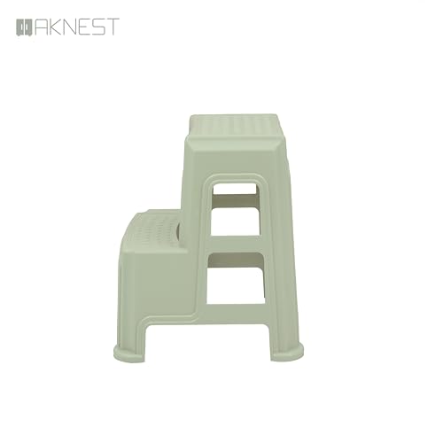 Image of Oaknest Supreme Multipurpose Plastic 2-Step Stool for Kids & Adults - Anti-Slip Lightweight Stepping Stool for Kitchen, Bathroom & Home - Frosty Green, 4 Piece