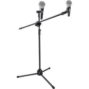 Image of Mic Stand Boom Arm Microphone Adjustable Suspension Boom Scissor Arm for Podcasting Gaming Recording Tripod Microphone (Mic Stand 3 Leg, Black)