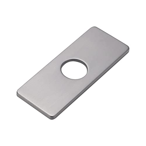 Plaque de couvercle de trou de robinet de cuisine, plaque de terrasse rectangulaire pour robinet d'évier de cuisine à trou unique, en acier inoxydable brossé, diamètre du trou de 3,3cm(gris)