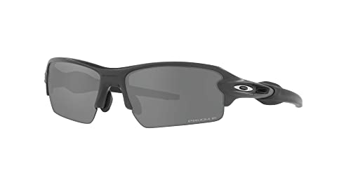 Oakley Men's OO9271 Flak 2.0 Low Bridge Fit Rectangular Sunglasses, Hi Res Matte Carbon/Prizm Black Polarized, 61 mm