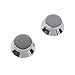 2X Metal Heavy-Duty Top Hat Style Guitar Knobs No-Mark, Chrome