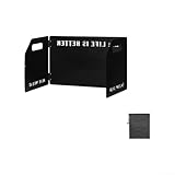 Parabrisas plegable de 3 paneles, 45 x 35 cm, aleación de aluminio, barrera de viento para protección contra el viento de 360°, ligero y compacto, para uso al aire libre de camping y senderismo (negro