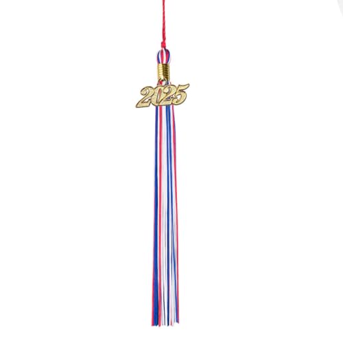 Class Act Graduation Graduation Tassel - Gold Charm - 3 Color, 2025, Blue/Red/White