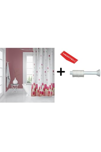 Askı Aparatı, Banyo Duş Perdesi 7017 120x200 Perde Borusu 90x130 Hediyeli