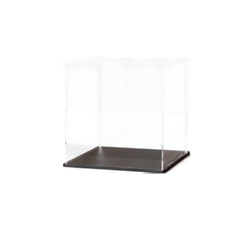 Image of Qzix Premium Clear Acrylic Display Showcase Box with Black Base | Dust-Resistant Transparent Display Case for Action Figures, Collectible Toys & Memorabilia Storage (9x9x9 Inch)
