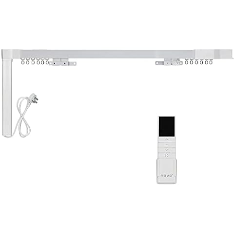 Langla-Shades Telescopic Curtain Track, with Electric Motorized Drivebox, w/Tuya System Compatible with Alexa (up to 3.0 meters/118inch) Cover