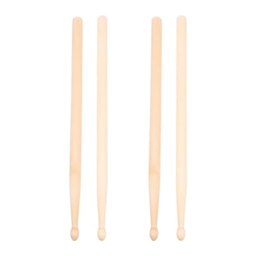 2 Pares Baquetas Para Niños Baterista De Punta De Madera Baqueta Para Tambores Baquetas Con Punta De Madera Baquetas Cortas Instrumento Infantil Niño Pequeño Arce Música