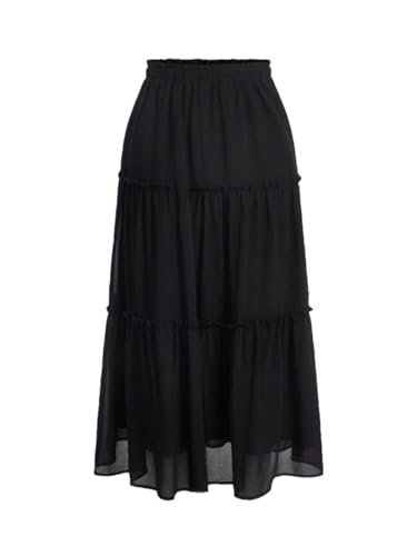 Jupe longue pour femmes à ourlet froufrou et volants pour danser