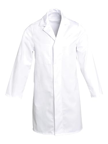 SNV - SNV Blouse agroalimentaire Homme Manches Longues en Polyester/Coton épais et Resistant. Blouse médicale avec Fermeture Boutons Pressions cachées. (Taille S)