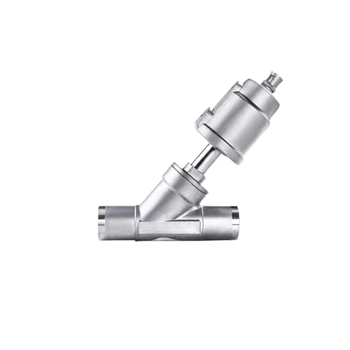 KACOME DN25 2-Way Y-Pattern Normally Closed 304 Stainless Steel Pneumatic Welding Angle Seat Valve 16bar for Gas