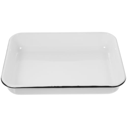 RORPOIR Enamel Baking Tray Heat-resistant Non-stick Multifunctional Storage Pan for Kitchen Restaurant Use for Baking Cooking and Food Storage