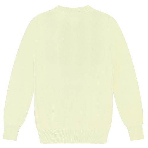 Image of CUNYI Boys Girls Crewneck Sweater Long Sleeve School Uniform Pullover Thermal Wool Solid Knit Top