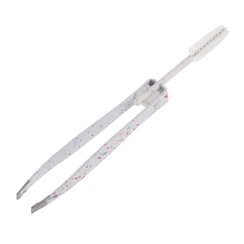 WOFASHPURET Eyebrow Tweezers and Spoolie Brush Portable Grooming Tool for Precision Eyebrow Shaping for Makeup Artists and Travel Compact White Design