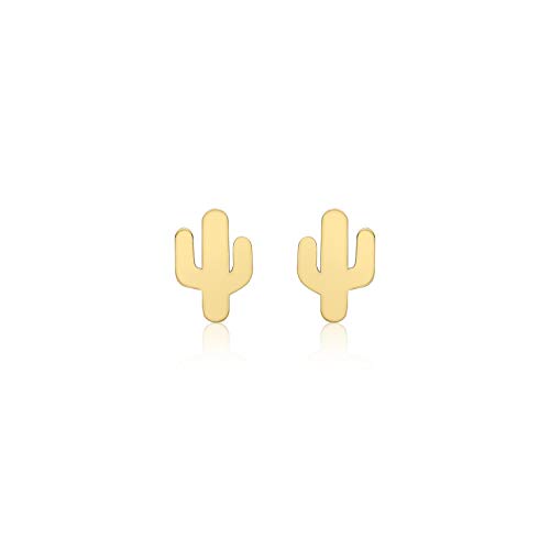Boucles d'oreilles cactus en or jaune 9 ct une idée cadeau femme originale