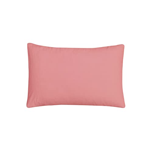 Sleepdown Pillow cases 100% Pure Cotton Pack of Two Housewife Luxury Soft Cosy Pillow Cover Set, Dark Rose, 48 x 74 cm