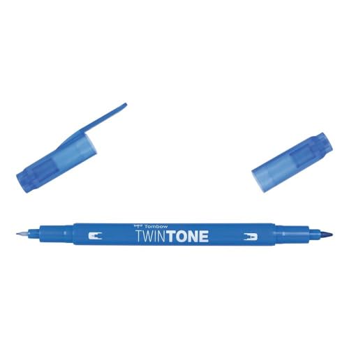 6 x Tombow Doppelfasermaler TwinTone Rund- und Finelinerspitze blue