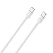 Produktbild RealPower 1m USB C auf USB-C Ladekabel mit 3A / 60W Power Delivery PD und 480 Mbit/s kompatibel mit iPad Mini 6. Gen, MacBook Pro 2020, iPad Pro 2020, Galaxy S21 S10 S9 Plus, Pixel, usw. (Weiß)