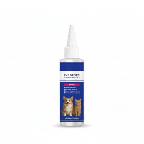 KASTWAVE Cat & Dog Eye Wash Drops & Tear Stain Remover, Eye Infection Treatment, Relieves Pink Eye, Allergies, Runny & Dry Eyes, Safe for Small Animals, Helps Clean Tear Streaks & Red Eye
