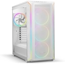 be quiet! Shadow Base 800 FX - ARGB - 4 Light Wings 140mm PWM Fans - Mid-Tower PC Gaming Case - 420mm radiators or E-ATX motherboards Support -White - BGW64
