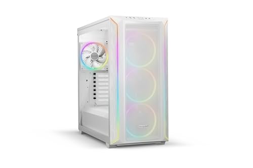 be quiet! Shadow Base 800 FX White PC case, Light Wings White 140mm PWM fans, ARGB illumination, USB 3.2 Gen. 2 Type C, maximum airflow, open mesh design, E-ATX motherboard, 420mm radiators