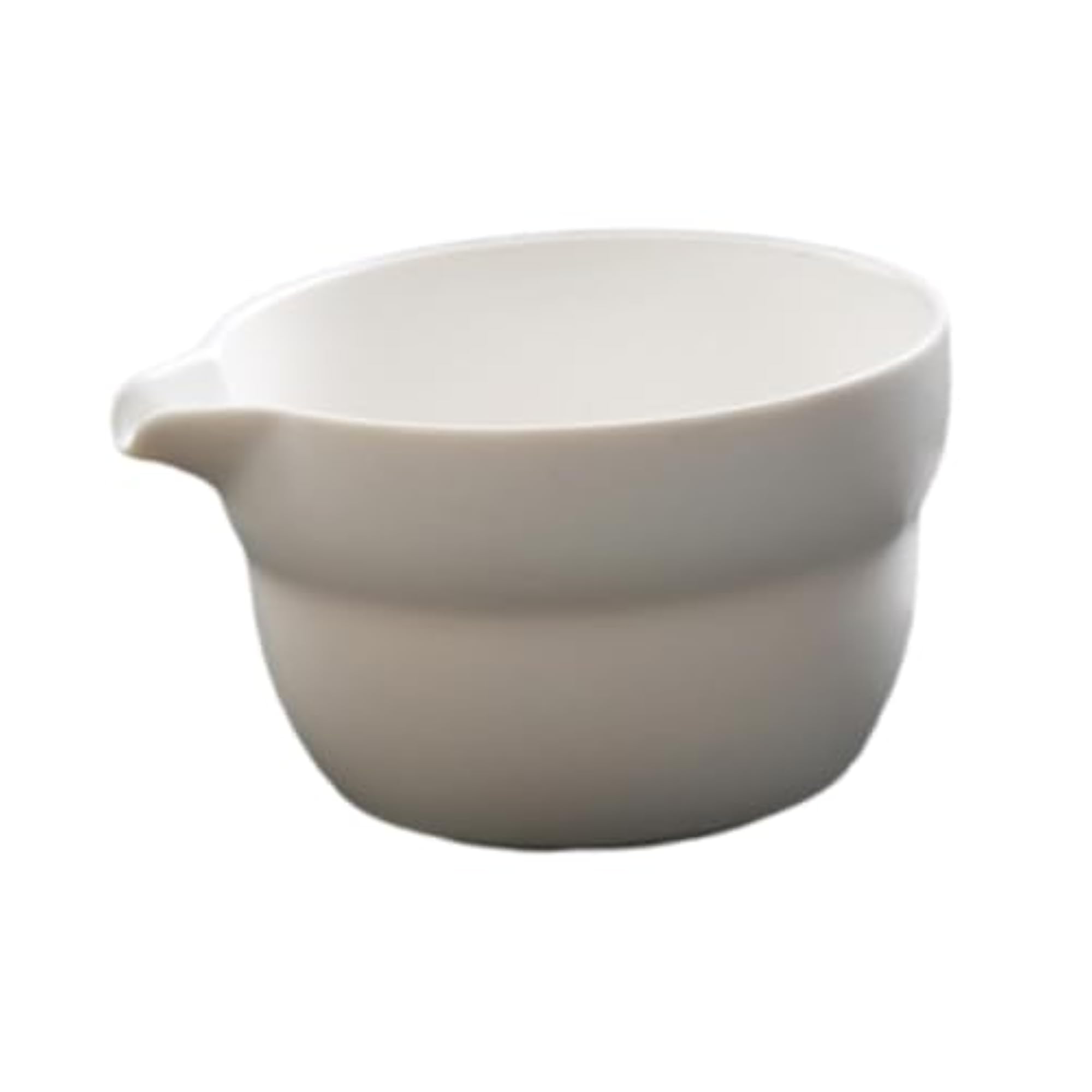 Traditional Matcha Bowl with Pouring Spout, White