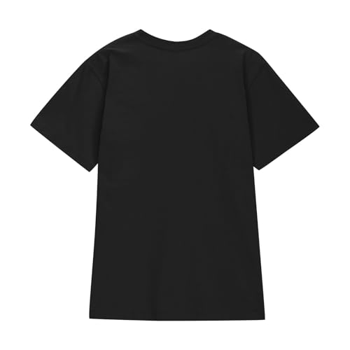 UHouse Tee Shirt Coton Femme Oversize Vetement à Manches Courtes Habit Ete Haut Ample Teeshirt Chic Tee-Shirt Été Tshirt Décontracté T Shirt Long Vêtements Noir XXL – vue 9