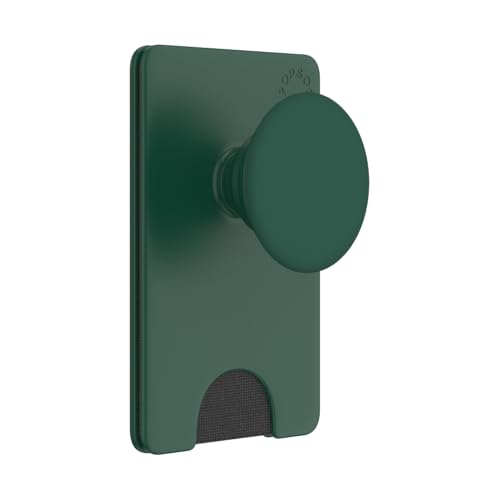 Image of PopSockets Adhesive Phone Wallet and Card Holder with Grip, Green - Fresh Pine
