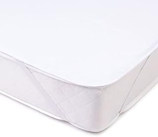 Amago - Mattress Protector with 100 Percent Cotton Front and PU Membrane Back, 160 x 200 cm - White