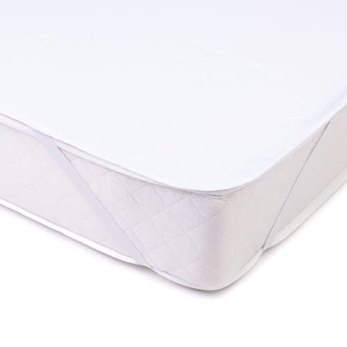 Amago - Mattress Protector with 100 Percent Cotton Front and PU Membrane Back, 180 x 200 cm - White