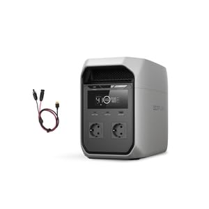 EF ECOFLOW DELTA 3 Classic Power Station mit XT60i Kabel, 1024 Wh LiFePO4-Akku, 1800 W AC-Ausgang (3600 W Spitzenleistung), USB-C 100 W, 1 Stunde Schnellladung, Camping-Generator