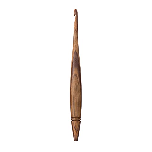 Ommi Ergonomic Handle Crochet Hooks | Handcrafted 7’’ Teak Wood Crochet Hook | Knitting Needle, Craft Yarn Weave | Best Gift! (Teak, 6 mm)