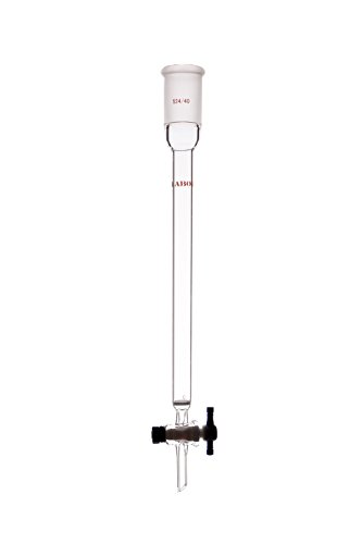 Laboy - Laboy Verre Chromatographie Colonne 24/40 avec disque Fritted et PTFE robinet d'arrêt Colonne de 17 mm de diamètre Potence et 203 mm en longueur efficace