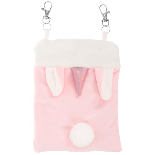 ROMISBABA Cozy Hanging Guinea Pig Bed Small Pink Sleeping Sack Warm Hammock for Hamsters Chinchillas Sugar Gliders Squirrel Cage Accessories Pet Nest for All Seasons