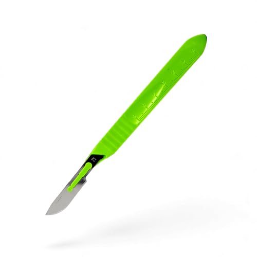 CYNAMED # 22 Disposable Scalpel with Plastic Handle - Sterile Single Blade Razor for Dermaplaning,
