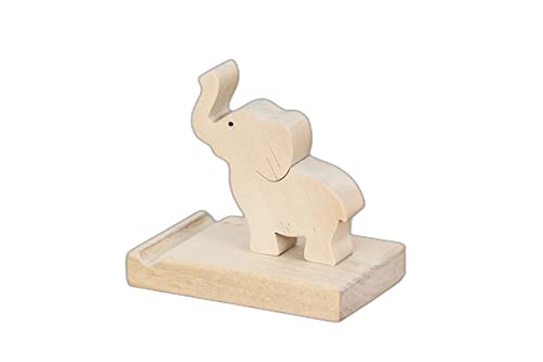 Wooden World - Wooden Ecological mobile phone stand with a Elephant figurine - Image 3
