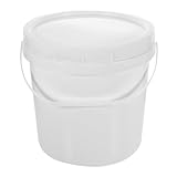 Alipis Cubo de Pintura Vacío de Plástico Abs de Color Claro 6 litros con Tapa y Asa, Recipiente de Pintura Portátil Hermético para Uso Doméstico E Industrial