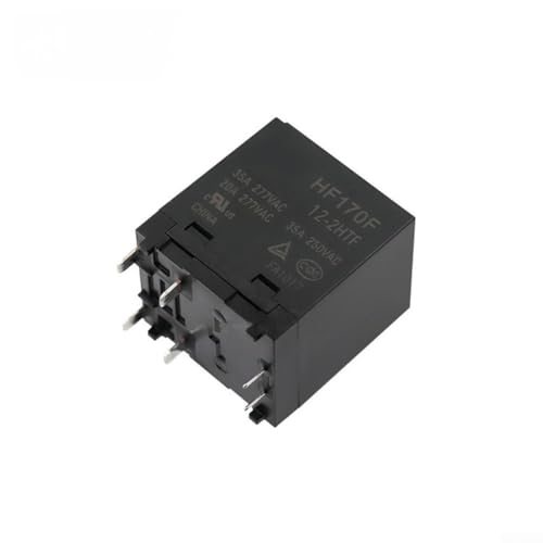 Image of HF170F 40A Electrical Relay 12V DC Industrial Automation Fast Switching Time Robust PCB Mounting Black (HF170F-12-2HTF)