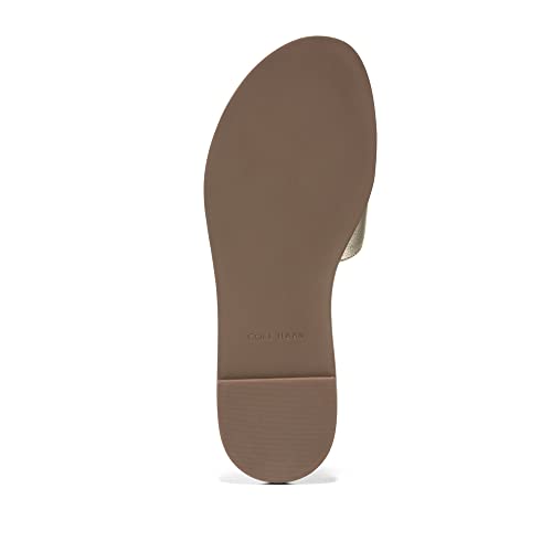 Cole Haan Cole Haan Women's Flynn Logo Slide Sandal Flat, Gold Leather, 8