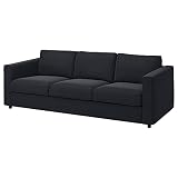 Ikea VIMLE - Sofá de 3 plazas, color negro y azul