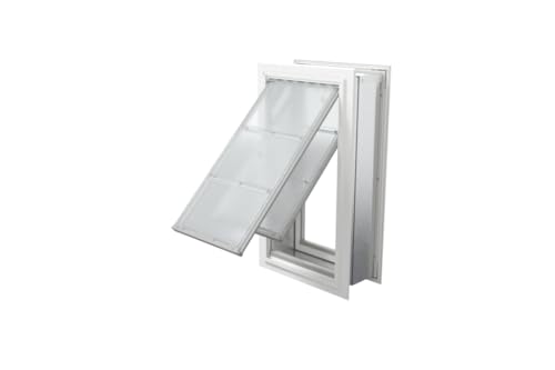 Endura Flap Pet Door for Walls in White | Energy-Efficient Double Flap Design for Wall Installations | All-Weather Protection with All-Metal Telescoping Tunnel | White, XL, Double Flap