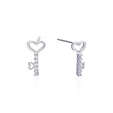Orecchini da donna in argento Sterling, orecchini in argento Sterling con zirconia cubica, 13,1 x 6,5 mm, idea regalo di nozze, 13.1x6.5mm, Argento sterling, Zirconia cubica