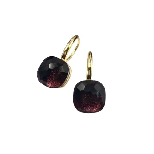 Colorful AAA Cubic Zirconia Stud Earrings for Women Clear Stone Earings Fashion Multi Sectional View 18K Gold Plated (Purple)