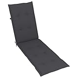 Farbe: Anthrazit vidaXL Liegestuhl Auflage Liegenauflage Stuhlauflage Polsterung Deckchair Sonnenliege Liege Kissen Polster Polsterauflage Anthrazit (75+105) x50x4cm