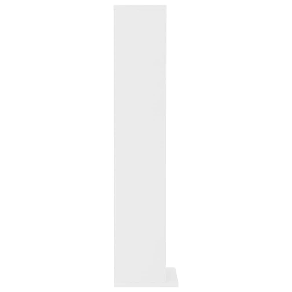 Armadietto per CD, in legno bianco, 21 x 20 x 88 cm, con 6 scomparti aperti per CD, vinile, DVD, Bluray e accessori, scaffale versatile come armadio multimediale, armadio per fono